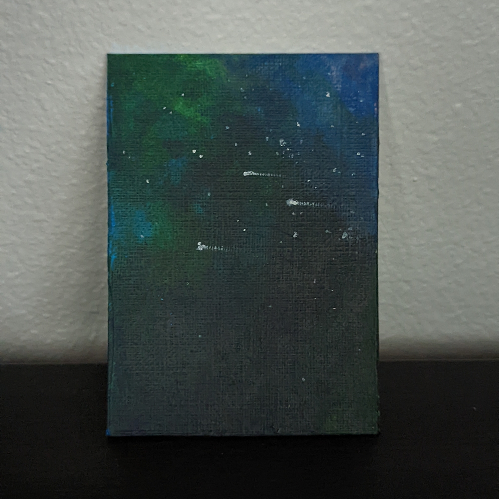 Abstract Galaxy Acrylic Painting, ACEO, Original Signed Art, ATC Limited Edition
